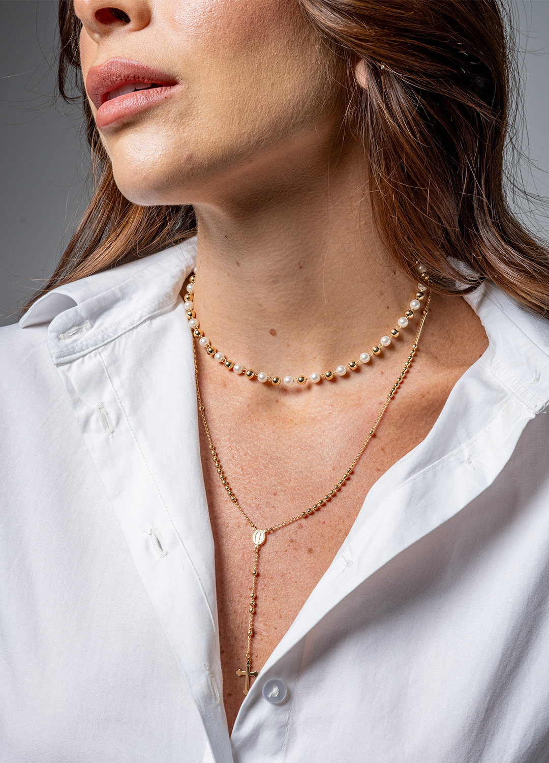 Choker Esferas e Pérolas